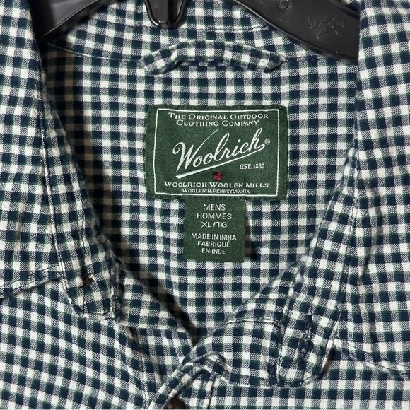 Woolrich Men Button Down Short Sleeve Plaid Green Shirt size XL. - Picture 5 of 8